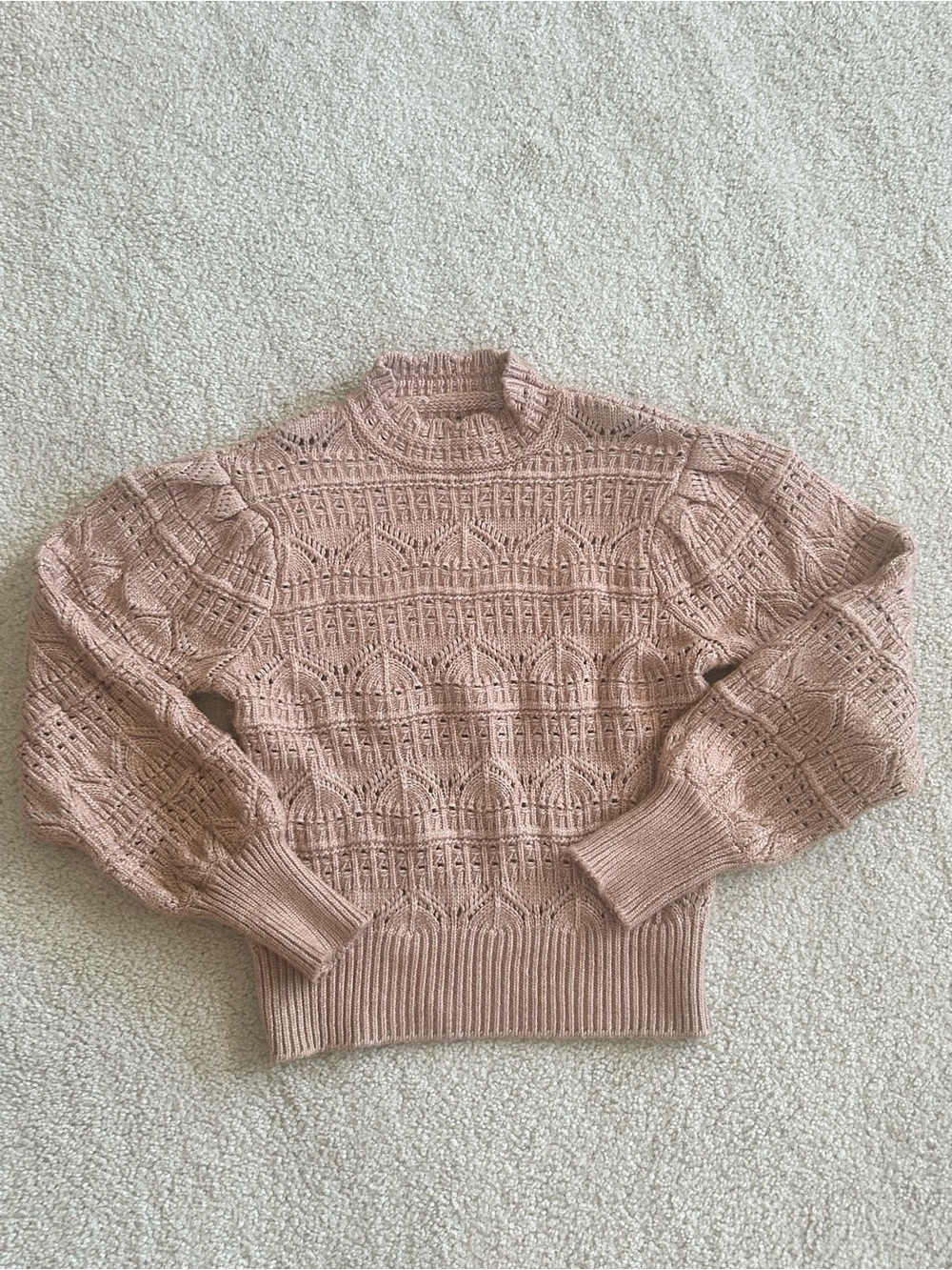 Evereve Tan Textured Cowlneck Sweater